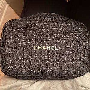 Black gold glittery Chanel bag